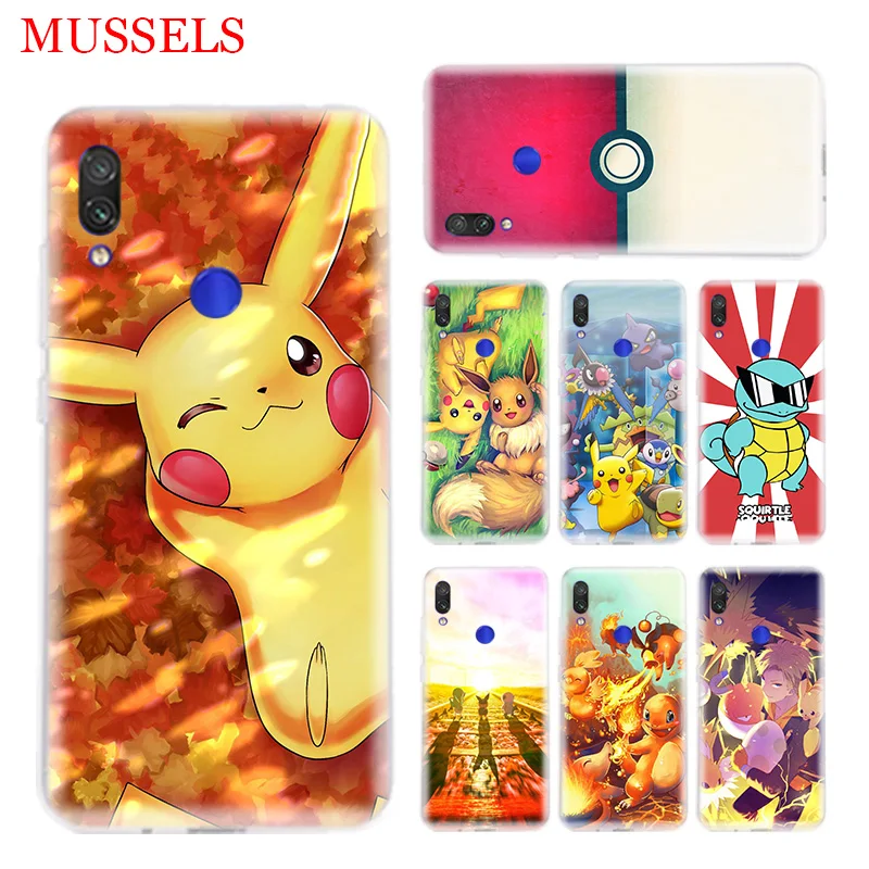 

Cartoon Pokemons Cover Phone Case for Xiaomi Redmi S2 Y3 Y2 Note 7 7S 6 5 Pro 4 4X Mi F1 9 8 A2 Lite Pattern Capa Coque