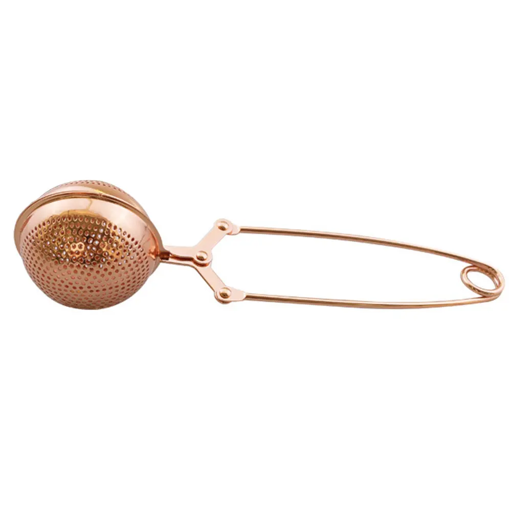 Mesh Filter Strainer Home Sphere Spice Rose Gold Practical Diffuser Ball Shape Coffee Herb Tea Infuser Handle Stainless Steel