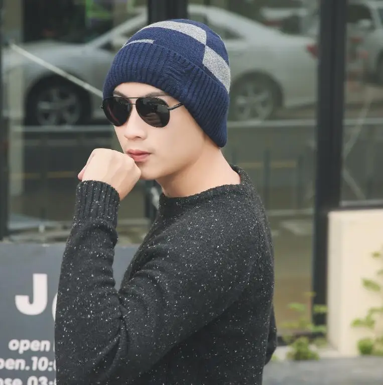 Зимняя шапка Skullies Beanies шапки зимние шапки для мужчин женский шерстяной шарф головные уборы, Балаклава маска Knitted шапка вязаная