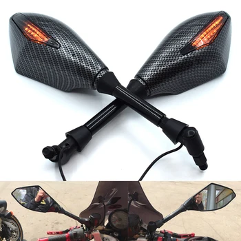 

Motorcycle Rearview Mirrors LED Turn Signal Integrated Mirrors for Suzuki K1 K2 K3 K4 K5 K6 K7 K8 K9 GSXR750 TL1000S DL650
