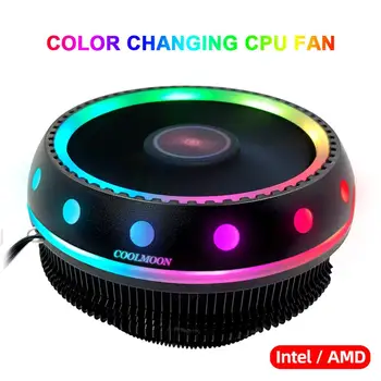 

3PIN Low Noise RGB UFO Symphony CPU Radiator Desktop Host Mute Universal RGB Color Change Computer Cooling CPU Fan