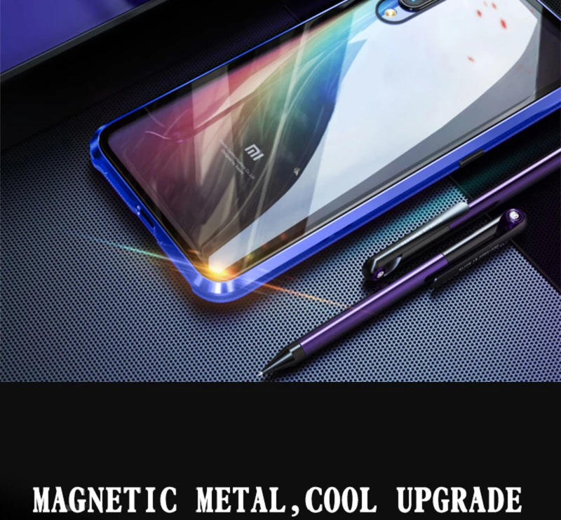Двухсторонний чехол из закаленного стекла для телефона для Xiaomi mi A3 A3Pro A3Lite Магнитная адсорбционная металлическая задняя крышка для телефона mi A3 чехол