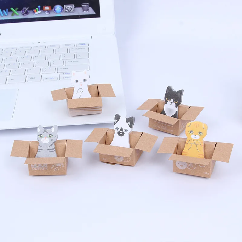 5 шт. 3D Kawaii Кошка Собака коробка милые наклейки из мультфильмов корейские