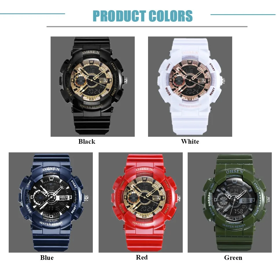 Топ продаж OHSEN новые модные цифровые спортивные часы мужские кварцевые наручные часы с резиновым ремешком белый 50 м водонепроницаемый светодиодный часы Relogios