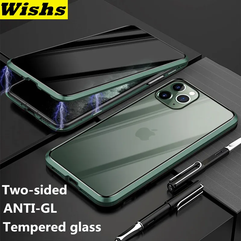 360 полный защитный Магнитный чехол для iPhone 11 Pro Max XR XS MAX X 8 7 Plus, чехол из закаленного стекла для huawei Honor 20 Pro 9X Nova4