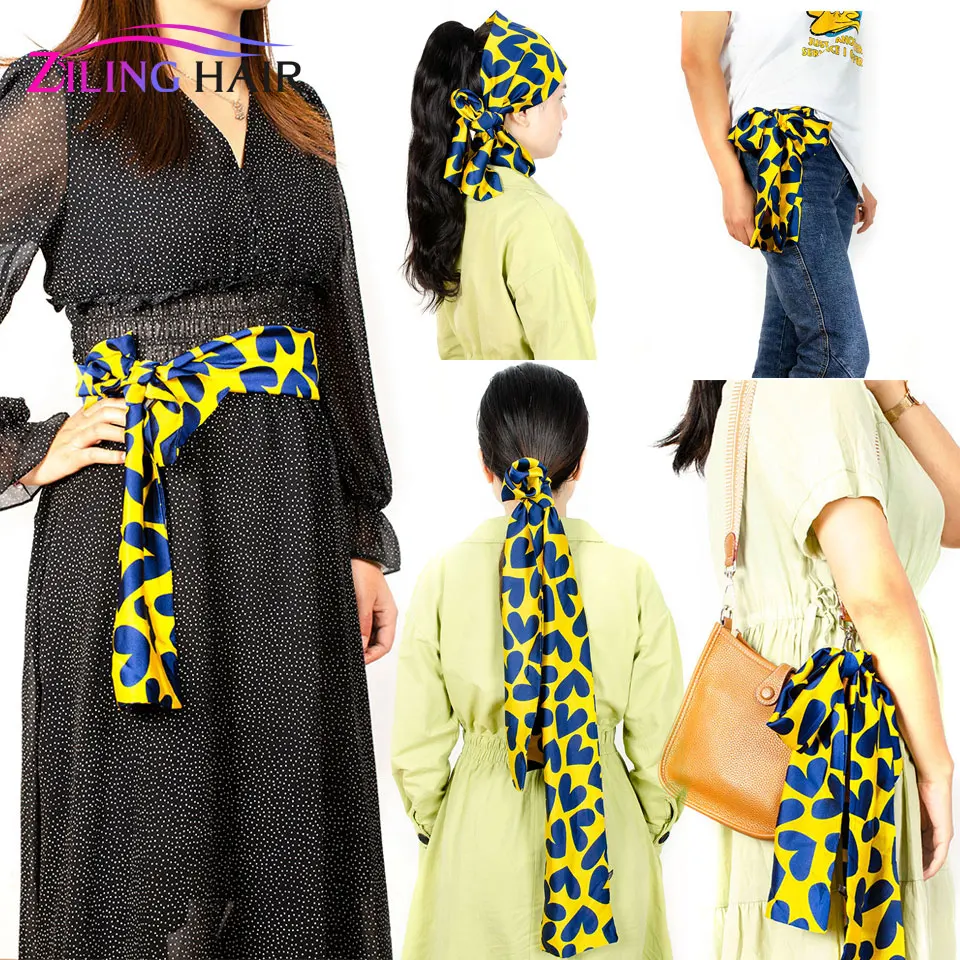 Шелковый шарф для женщин новинка 2019 модный аксессуар волос с ручкой и принтом