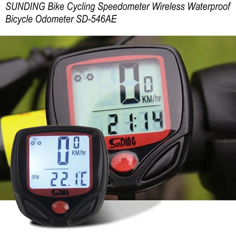 White/Green Bike Computer LCD Backlight Bicycle Waterproof Odometer mph/kph 