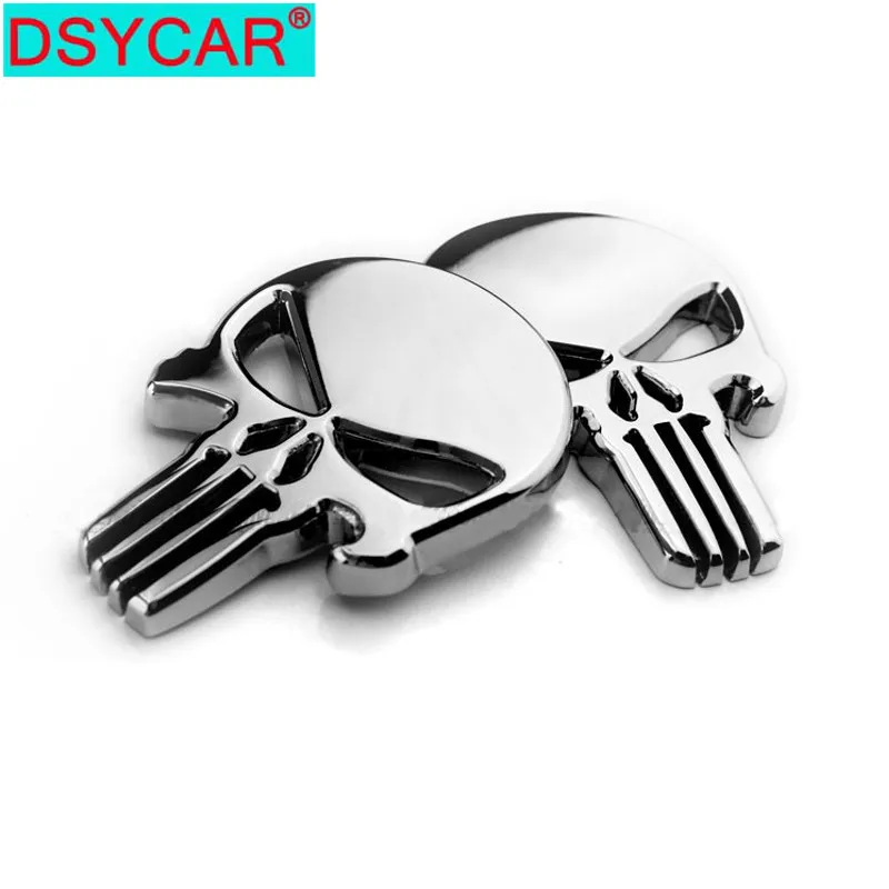 

DSYCAR 1Pcs 3D Metal Skull Car Side Fender Rear Trunk Emblem Badge Sticker Decals for JEEP BMW Nissan Audi VW Ford Honda