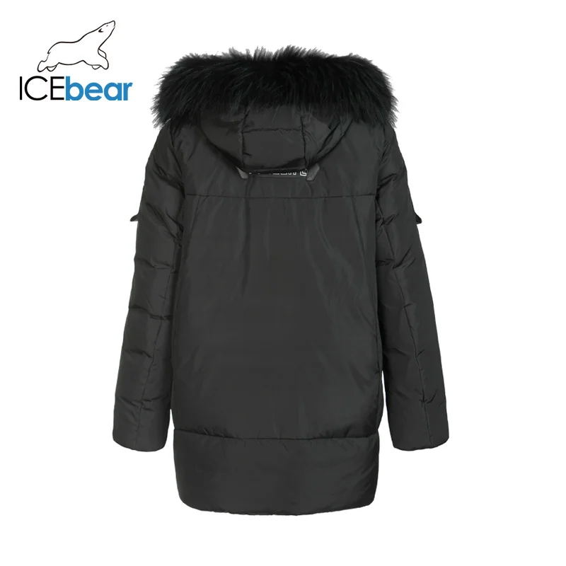 ICEbear зимний длинный женский пуховик модная теплая Женская куртка с капюшоном Брендовая женская одежда GN118125P