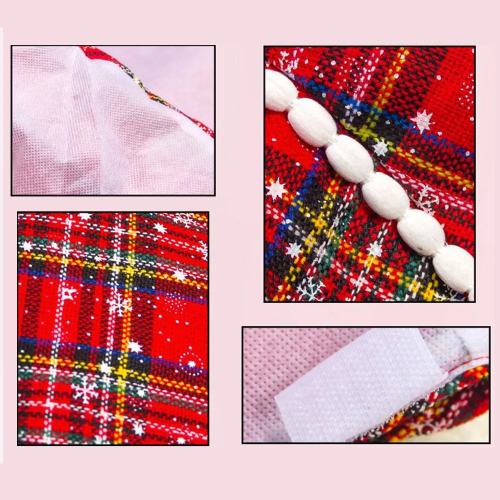 Christmas Tree Skirt 47 Inche Cloth Plaid Snowflake Round Carpet Christmas Decora for Home Floor Mat New Year Xmas Tree Skirts