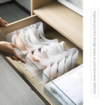 

6pcs/Set Underwear Boxes Stable Stackable Bra Clothes Storage Rack Wardrobe Drawer Divider Finishing Combination Bra Sock Drawer