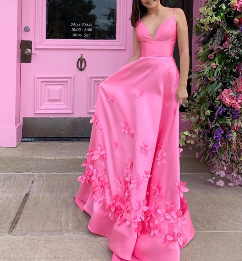 ТРАПЕЦИЕВИДНОЕ платье для выпускного вечера с карманами, Vestidos De Gala, атласное платье с аппликацией в виде бабочки, вечерние платья, Robe De Soiree