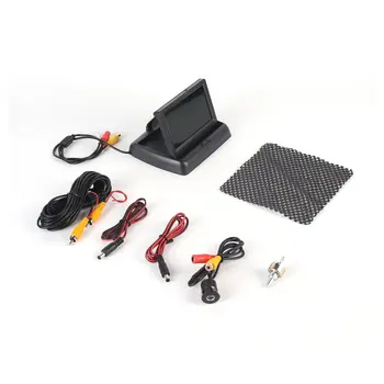 

LESHP Universal Car Reversing Kit parking sensor with 4.3 Inch Folding Monitor+Waterproof Wide Angle HD Rear View Backup Camera