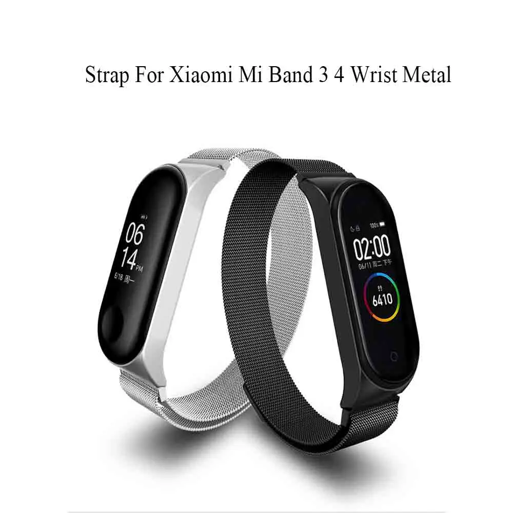 BOORUI металлический ремешок для Xiaomi mi Band 3 4 стальной mi band 4 металлический магнитный mi lanese mi band 3 металлический ремешок умные аксессуары