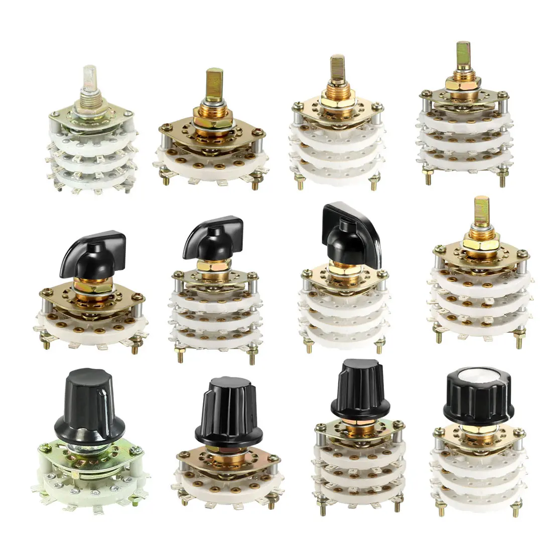 

uxcell 1pc Band Channel Rotary Switch Selector 3 Pole 3/4/6/9/11 Position 1-3 Deck Plastic Metal for Electronic Devices