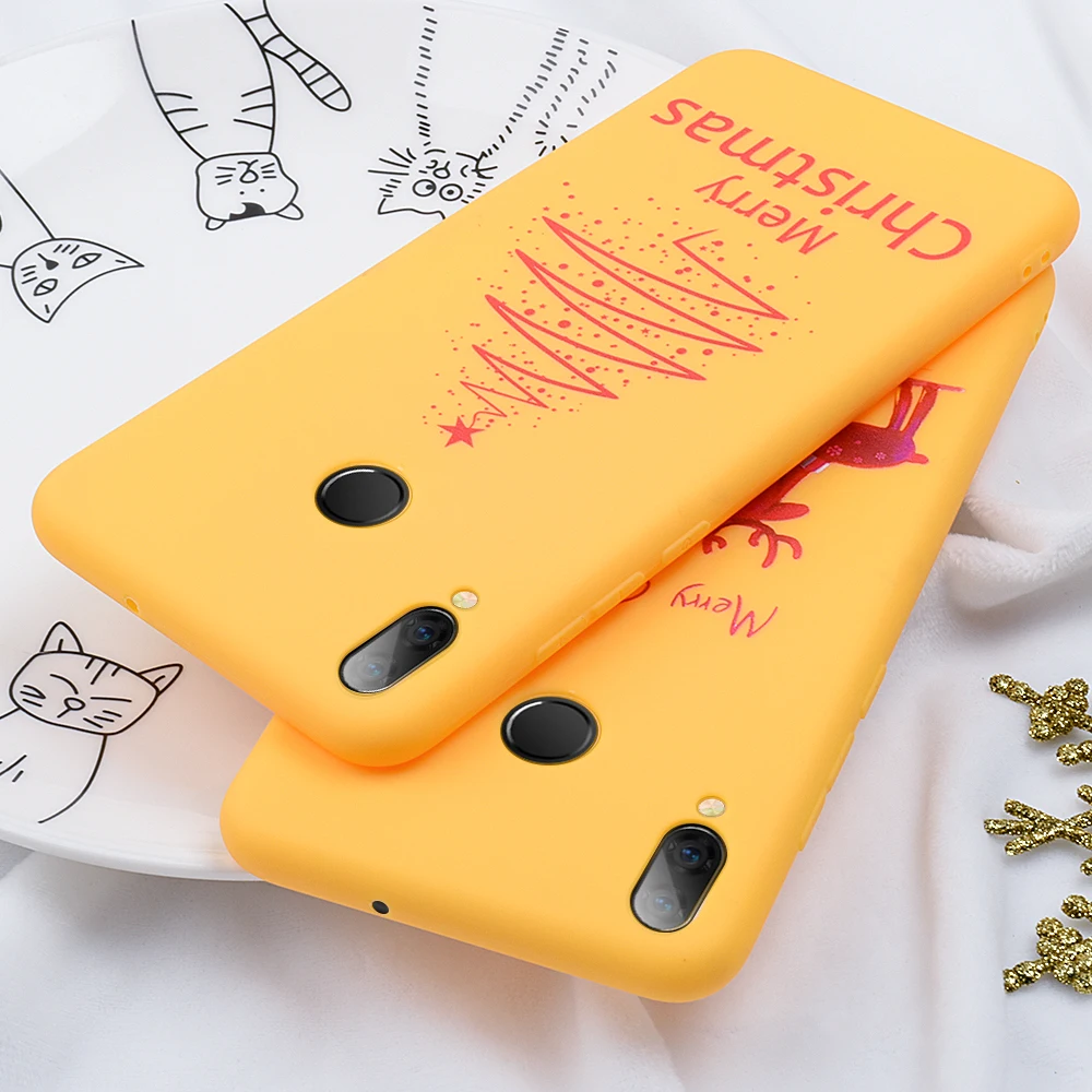 For Xiaomi Redmi Note 7 6 Pro Christmas Pattern Phone Case Cartoon Deer Soft TPU K20 Yellow Silicone Coque |