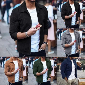 

Brand Nice Men Fashion Hip Pop Suede Jackets Slim Fit Outwear Winderbreaker Zipper Jackets Coats Motorcycle Streetwear
