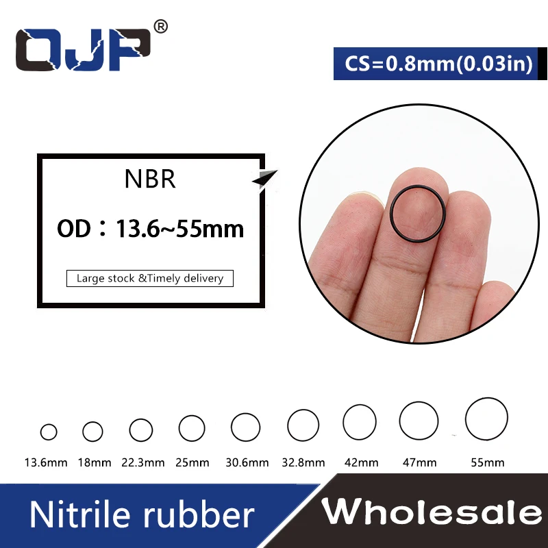 10pcs Lot Rubber Black Nbr Cs 0 8mm Thickness Od13 6 18 22 3 25 30 6 32 8 42 47 55mm Watch Oring Gasket Waterproof Rubber Ring Gaskets Aliexpress