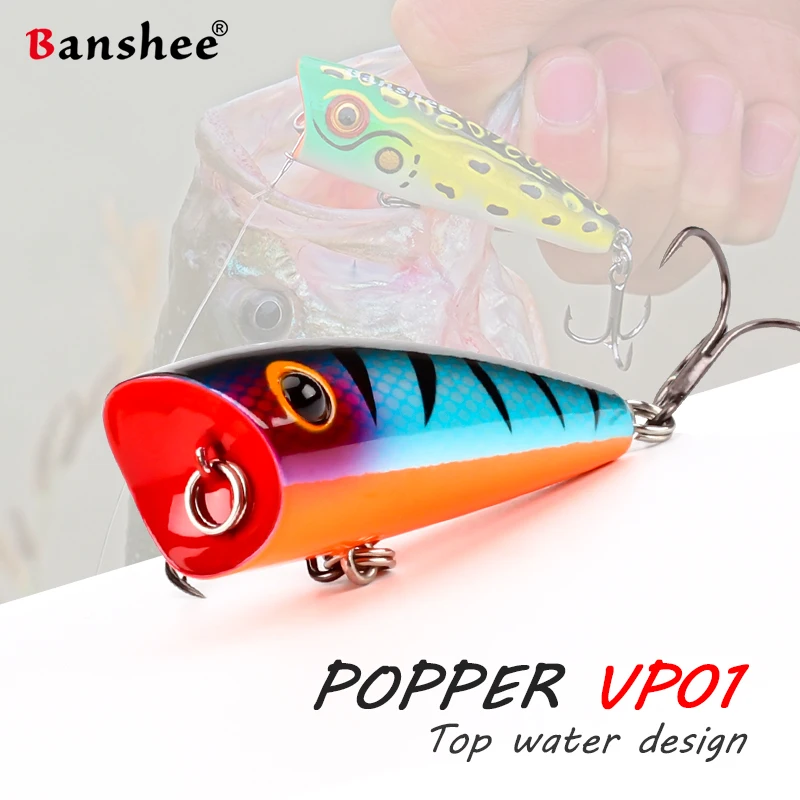 Banshee 60 мм 8 г искусственная жесткая приманка Topwater Popper для рыбалки Pike Gt окунь