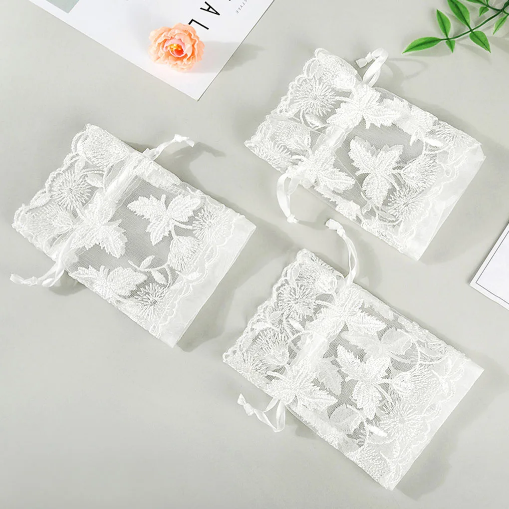 

2019 Pretty Lace Maple Drawstring Pouches Bag Mesh Bundle Pockets Candy Bags Jewelry Bags Earrings Storage Organizer Fashion Bag