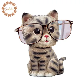 

Cat Glasses Stand Resin Crafts Lovely Eyeglasses Sunglasses Stand Holder Rack Animal Home Decor Creative Xmas Gift