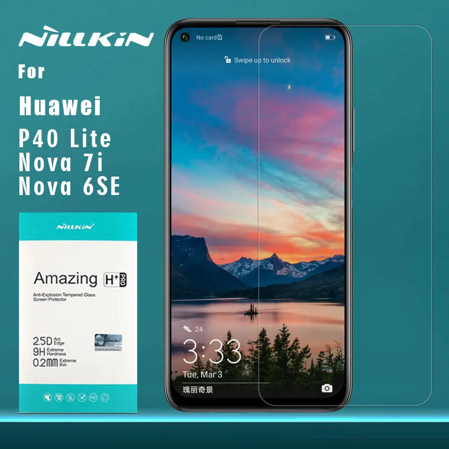 Закаленное стекло Nillkin для Huawei P40 Lite Nova 7 6SE H + PRO 2.5D Защита экрана | Мобильные