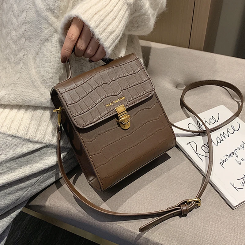 

Stone Pattern PU Leather Crossbody Bags For Women 2019 Luxury Quality Sac a Main Messenger Bag Lady Designer Handbags Totes
