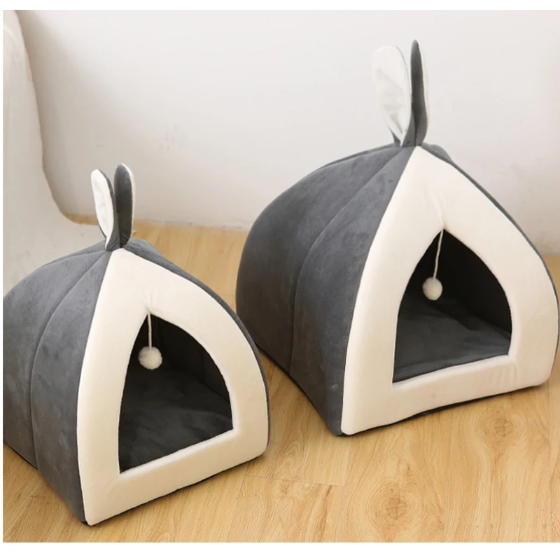 Hot sell Pet Cat Bed Indoor Kitten House Warm Small for cats Dogs Nest Collapsible Cat cats Dogs Nest