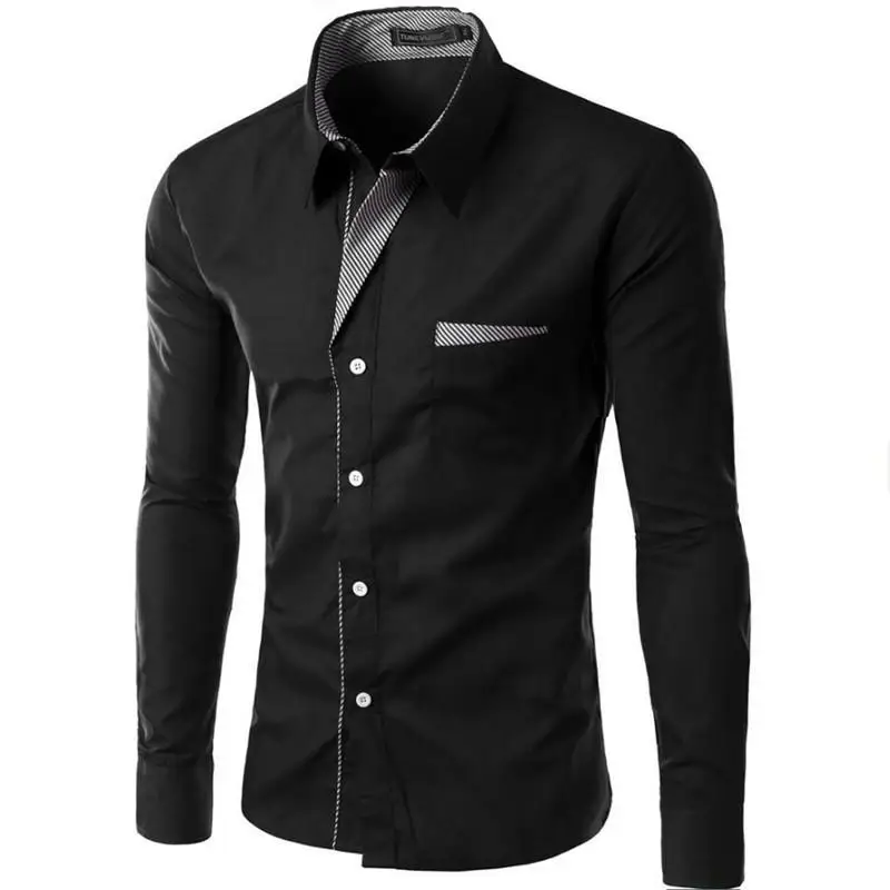 Camisa de Manga Longa Homens Slim fit