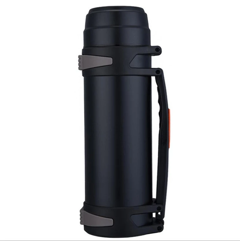 Черный 1.6L/2L/2.5L/3L портативный термос из нержавеющей стали высокой емкости для улицы Автомобильная Термокружка для воды модная Вакуумная чашка с изоляцией - Цвет: Черный