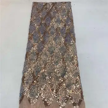 

Latest African Cord Lace Fabrics High Quality 2020 sequins Nigerian Lace Fabric For Wedding African Lace Fabric
