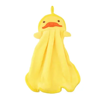 

OUTAD Cute Nursery Hand Towel quite Soft Plush Fabric Cartoon Animal Hanging Wipe Bathing Towel