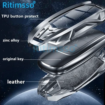 Copertura portachiavi per auto in lega di zinco per Chery Tiggo 8 3x 5x Gx EQ7 Arrizo Exeed 65R 32R Tiggo 7 Pro 5 2020 custodia per telecomando Shell - Copertura portachiavi per auto in lega di zinco per Chery Tiggo 8 3x 5x Gx
