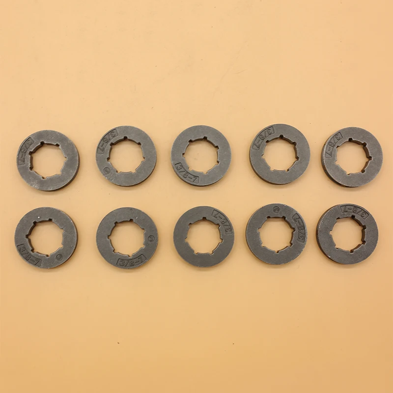 10Pcs 3/8 "7T 19Mm 22Mm Rim Pignone Misura Husqvarna 268 272 362 365 371 372 Poulan Stihl Echo Mcculloch Garden Chainsaw Parts