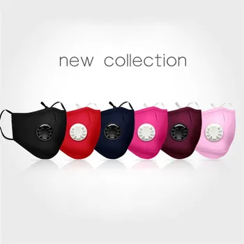 

5pcs Washable Reusable Masks Breath Valve Mouth Mask Cover Respirator PM2.5 Anti-Dust Face Mask + 2pcs Masks Filter Gas Mask
