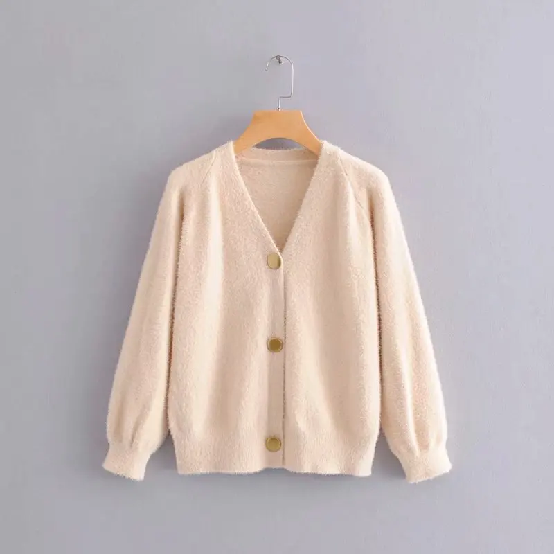 GOPLUS Velvet Sweater Korean V-neck Cardigan Women Pink Black Blue Knitted Oversized Sweaters Kardigan Sweterki Damskie C9653