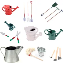 Оловянная Лейка для 1/12 Масштаб Кукольный домик миниатюры садовый пейзаж сцена модель детская мебель игрушки DIY аксессуары садовые инструменты