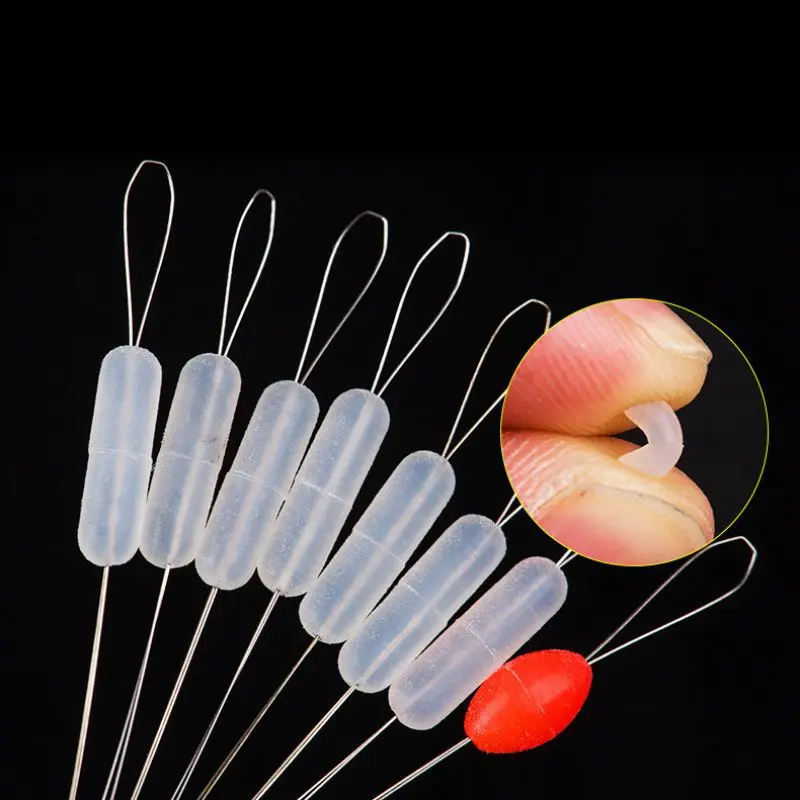 

Silicone Space Beans Fishing Bobber Tool Tackle Float Beans Elasticity 7 In 1 Convenience Oval Stopper Circular Sinkers Space