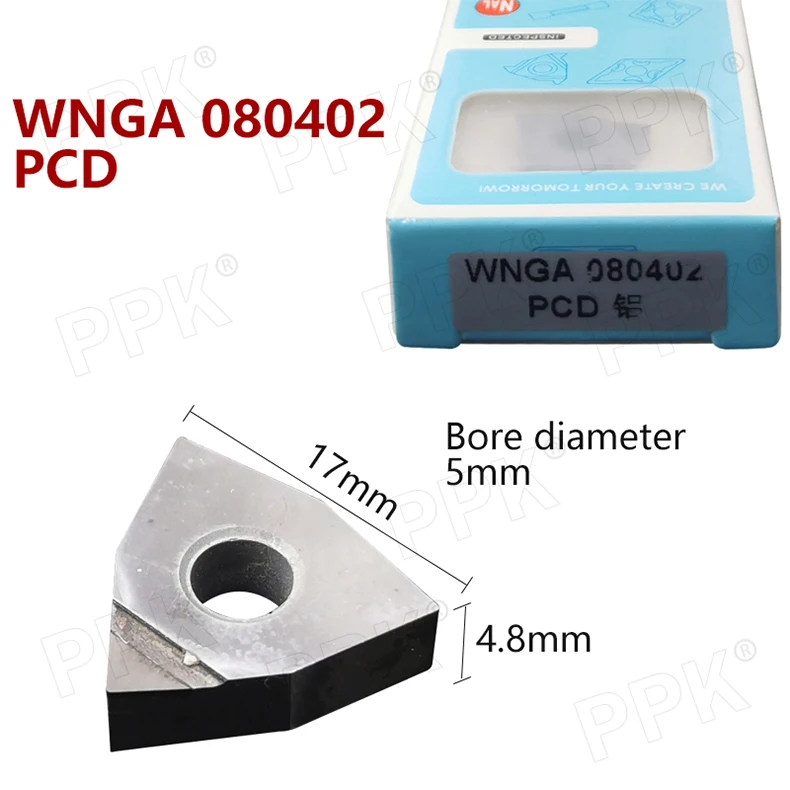 Высокоточный 1 шт. PCD WNGA 080402 PCD Алмазный ЧПУ лезвие вставки