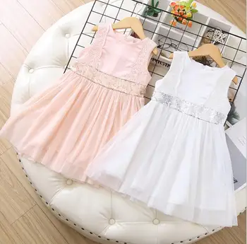 

2020 Summer Fashion Sequined Dresses For Girls Princess, Children Fairy Party Dress 6 pcs/lot, Wholesale