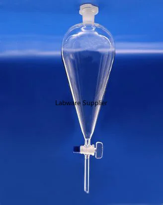 

High quality Pear-shaped glass separating funnel with glass stopper Liquid funnel Experimental consumables Laboratory equipment