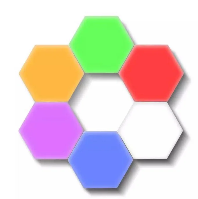 6pcs 12 шт./компл. Красочные DIY Quantum светильник с шестигранной головкой светильник сенсорный Сенсор Led гексагональной лампы Магнитный креативная настенная лампа для Спальня - Цвет абажура: 6pcs