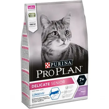 

Pro Plan сухой корм Delicate Senior для взрослых кошек старше 7 лет с чувствительным пищеварением, с индейкой, пакет, 3 кг