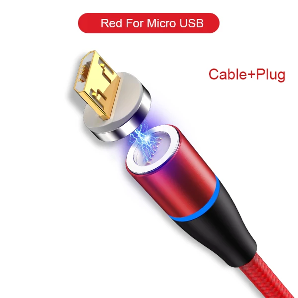 Магнитный кабель Jellico 1,2 м, Micro usb type C, быстрая зарядка, Micro usb type-C, Магнитный провод для зарядного устройства, usb C, для huawei, Xiaomi, samsung - Цвет: Red For Micro