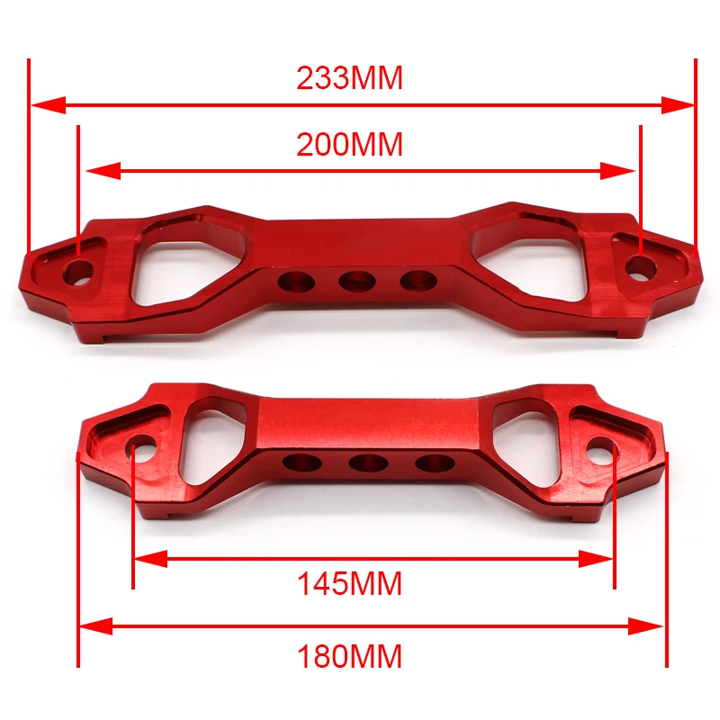 DEFT 233mm/200mm Aluminum Red Billet Aluminum Car Battery Tie Down Mount Bracket Holder Bar with for Honda Civic