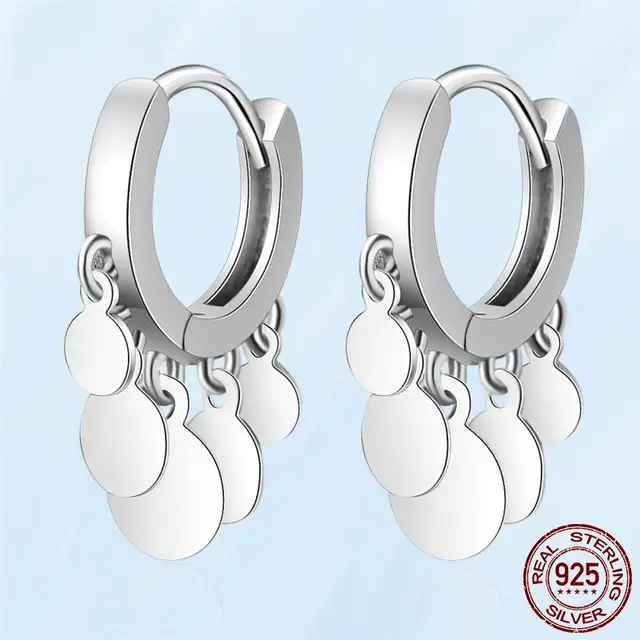 Silver Earrings Real 925 Sterling Silver Asymmetrical Heart Hoop Earrings for Women Fashion Silver Earring Jewelry Gift PAE082