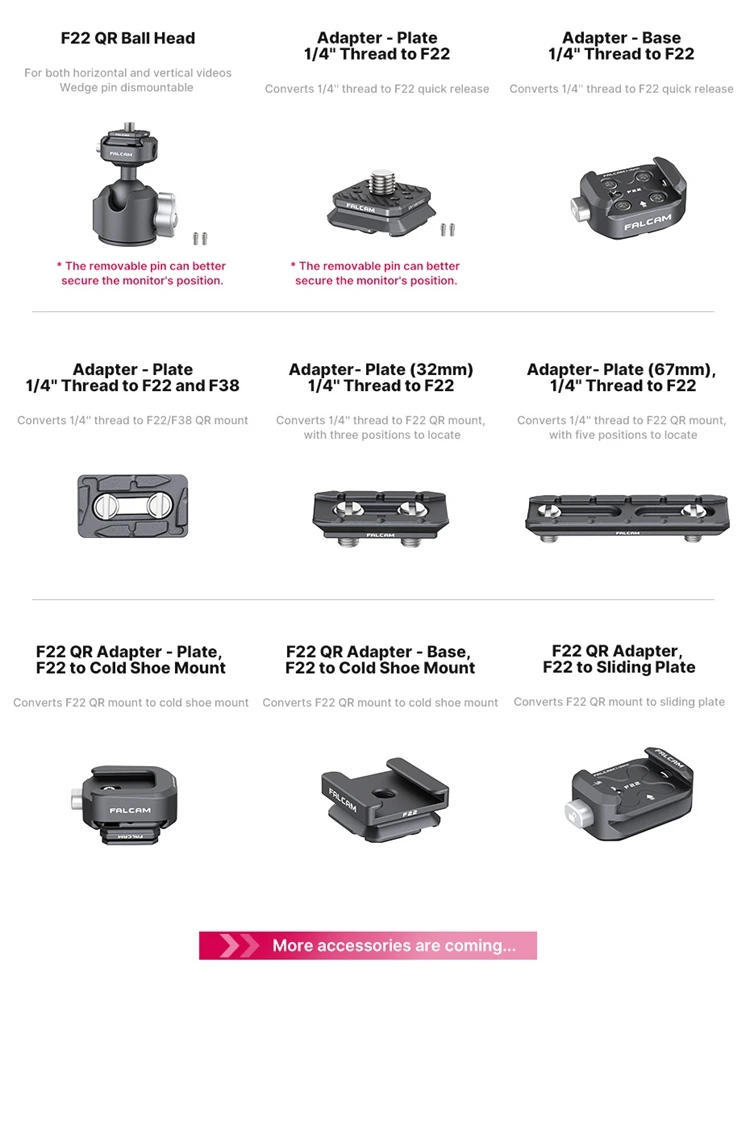 FALCAM F22 Quick Release System with 1/4 Screw to F22 Base Mount NATO Mount DSLR
