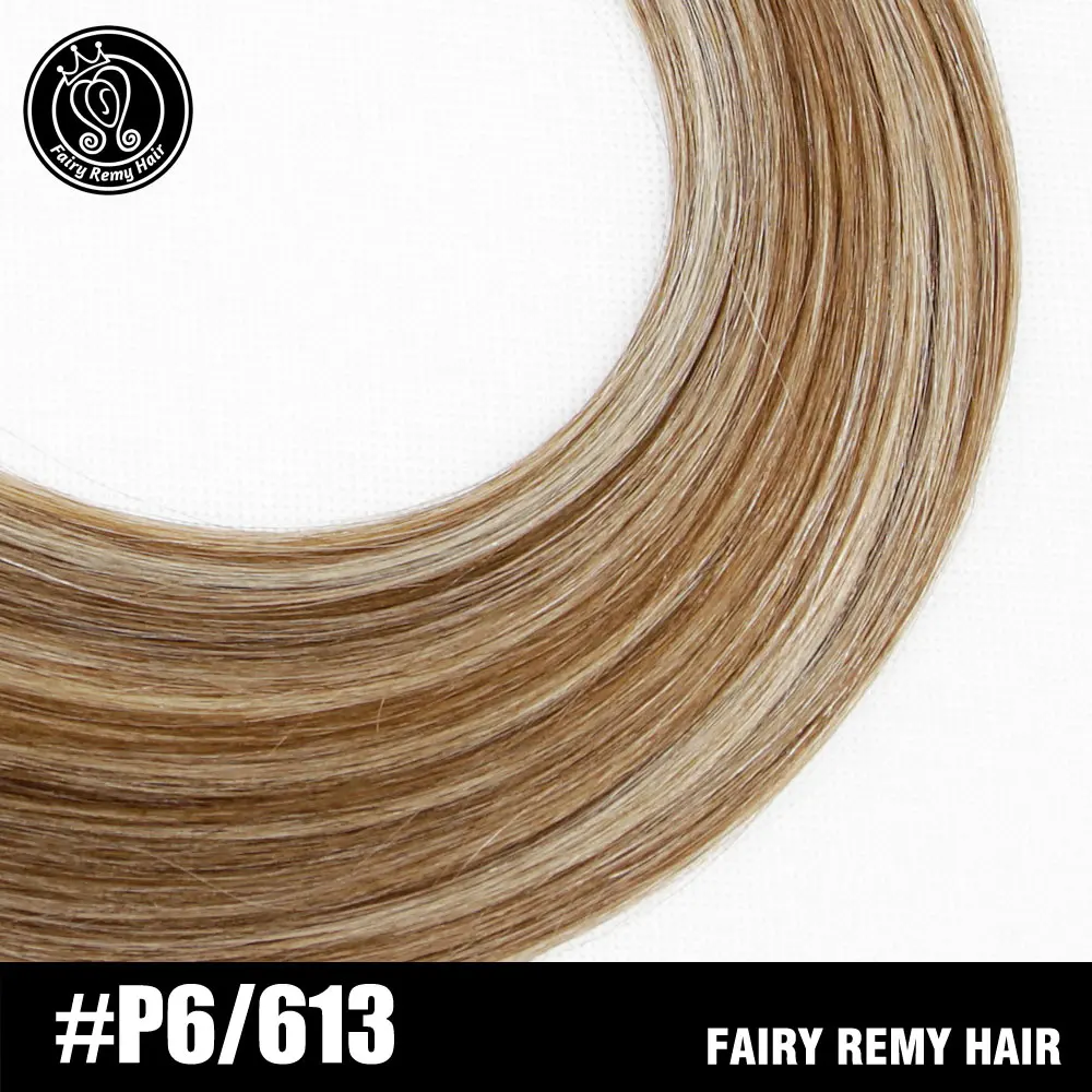 Сказочные волосы remy, 100 г/шт., 18 дюймов, настоящие европейские прямые человеческие волосы, пряди, уток, выделенный цвет пианино, человеческие волосы remy - Цвет: P6-613