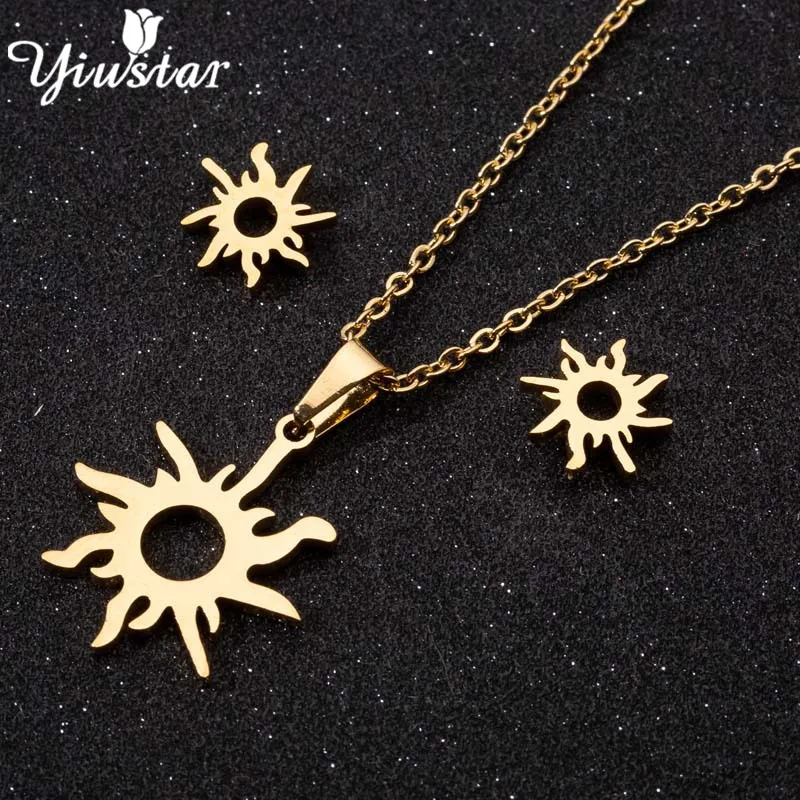 64g Yiustar Романтический Микки маленькие Сережки для женщин, девушек, детей мультфильм подвеска мышь Ожерелье Ювелирные наборы повседневное животное Bijoux - Окраска металла: 64g