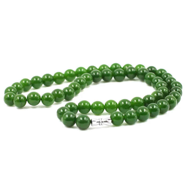 

Зеленое бисерное ожерелье бусы 8 мм Ожерелье Винтажное колье Женское Ожерелье